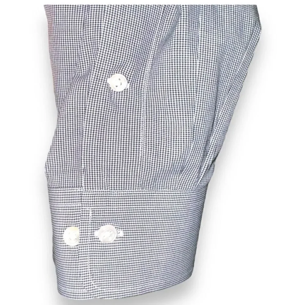 Polo Ralph Lauren Navy Micro Check Dress Shirt M 16 33